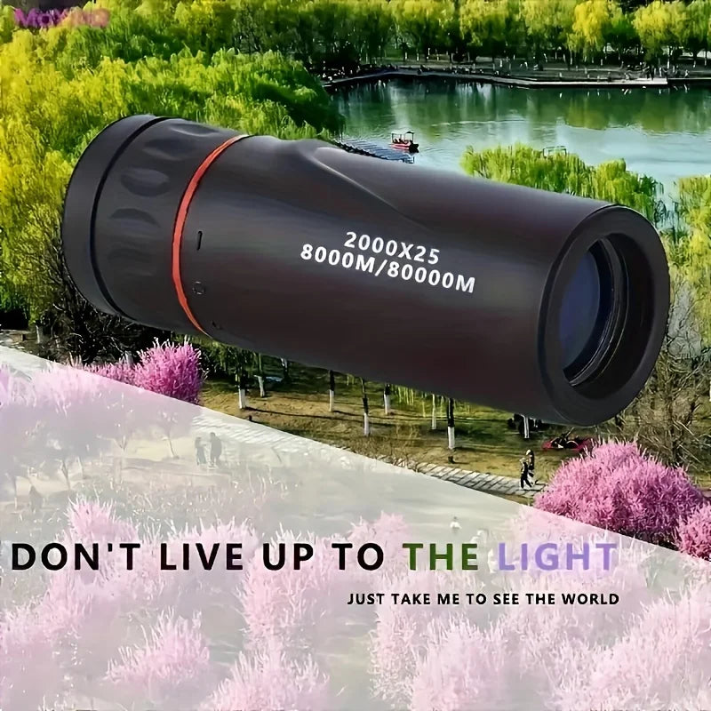 Telescópio monocular HD 2000X25 - Escopo compacto e portátil para caça, viagens, shows e pesca,Telescópio adapitavel para celular