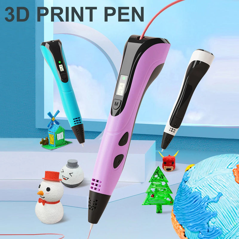 New 3D Pen for Children Kids Creative Diy 3D Printing Pens PLA Filament Portable Child's Birthday Gift with Christmas