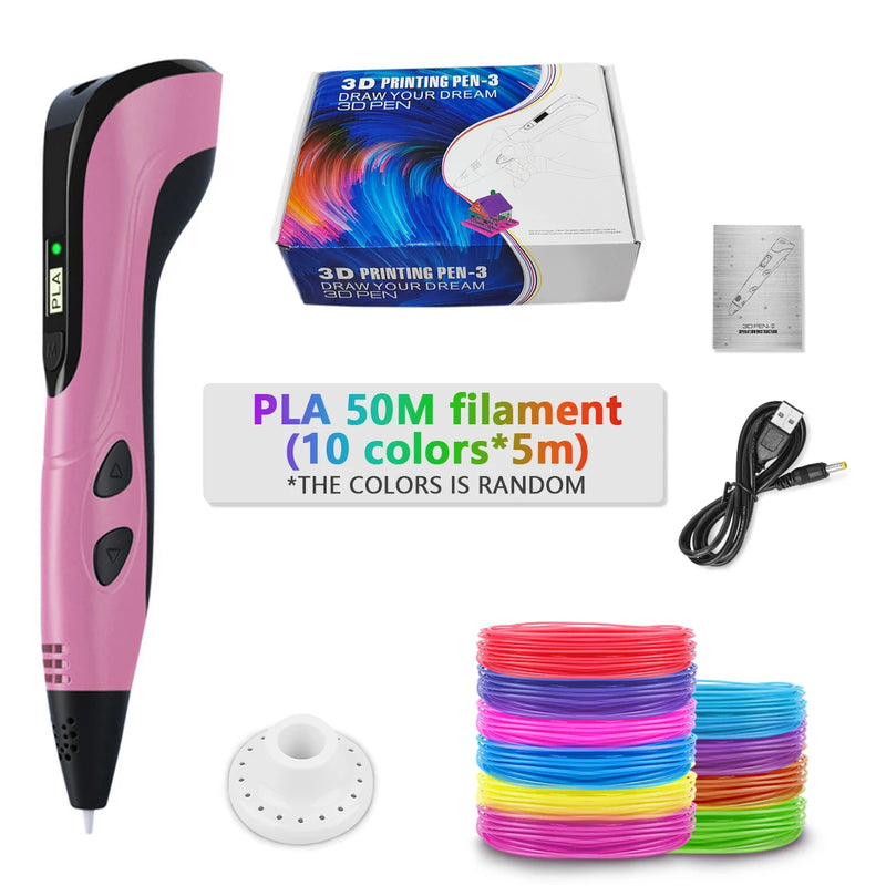 New 3D Pen for Children Kids Creative Diy 3D Printing Pens PLA Filament Portable Child's Birthday Gift with Christmas