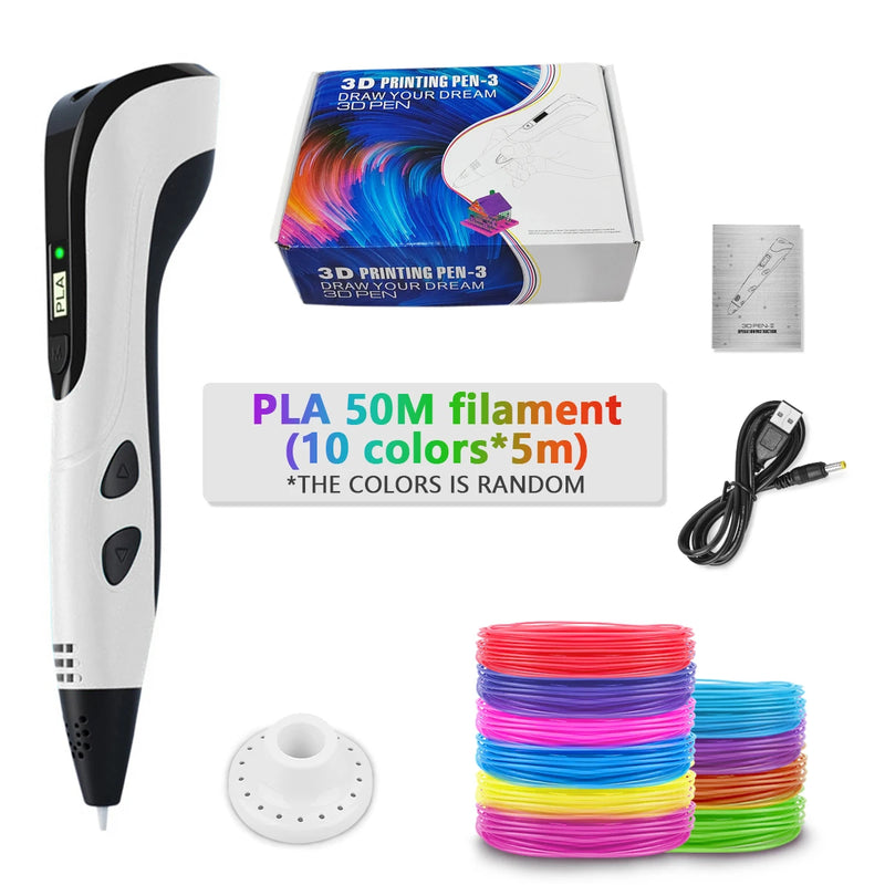 New 3D Pen for Children Kids Creative Diy 3D Printing Pens PLA Filament Portable Child's Birthday Gift with Christmas